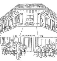 Coloriage anti-stress Bistrot Parisien