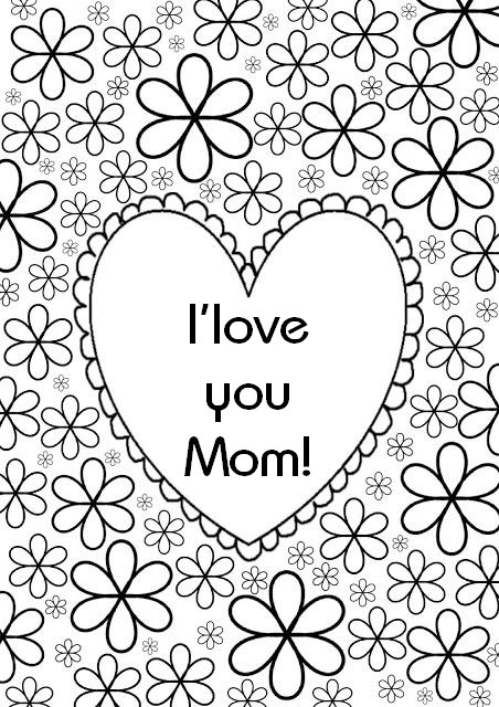 Art Therapy coloring page Mother&39;s day  Heart   I love ...