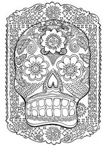 Coloriage anti-stress Tatouage tête de mort