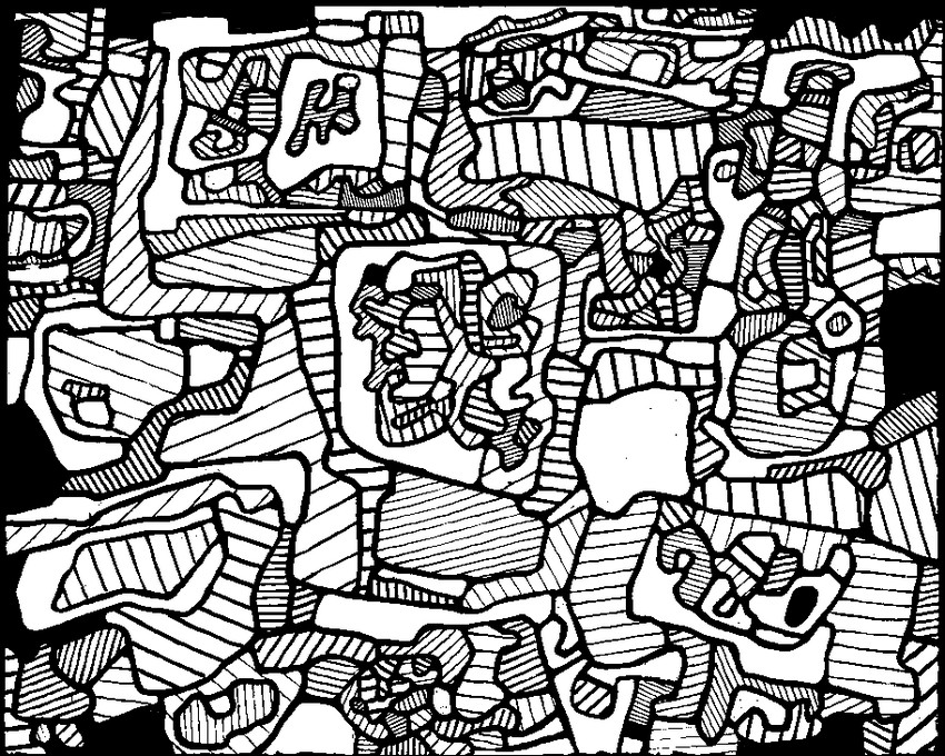 Desenho para colorir anti stress Jean Dubuffet