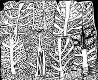 Målarbild Jean Dubuffet: En skog