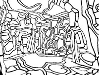 Coloriage anti-stress Jean Dubuffet : Le jardin d'hiver