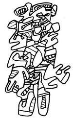 Målarbild Jean Dubuffet: Tecken