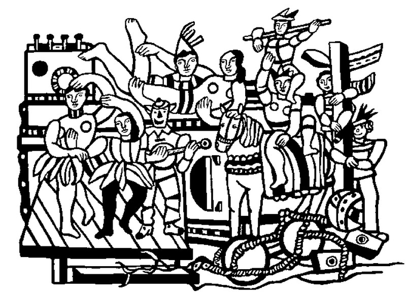 Desenho para colorir anti stress Fernand Leger