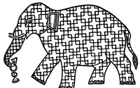 Dibujo para colorear relajante Elefante