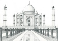 Målarbild Taj Mahal
