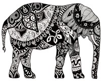 Ausmalen als Anti-Stress Indischer Elefant