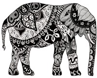 Dibujo para colorear relajante Elefante